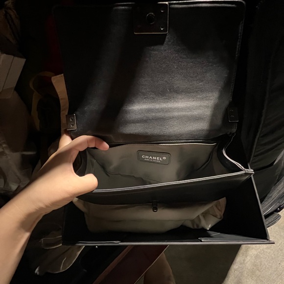 Authentic Chanel Python Black Old Medium Boy RARE - Picture 10 of 13